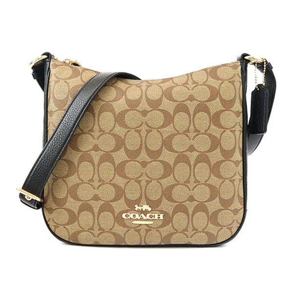 Coach Shoulder Bag Ladies Signature Crossbody Beige Black C1649 IMCBI