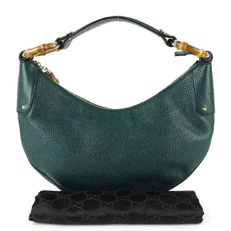 Leather Bamboo Ring Hobo Bag