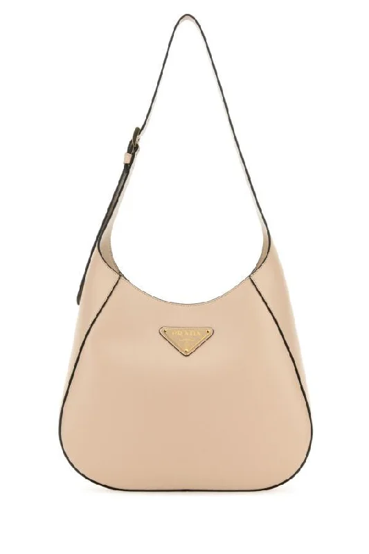 Prada Women Light Pink Leather Shoulder Bag