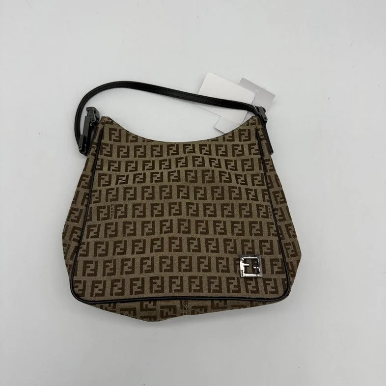 Fendi Canvas Top Handle Handbag Brown Large