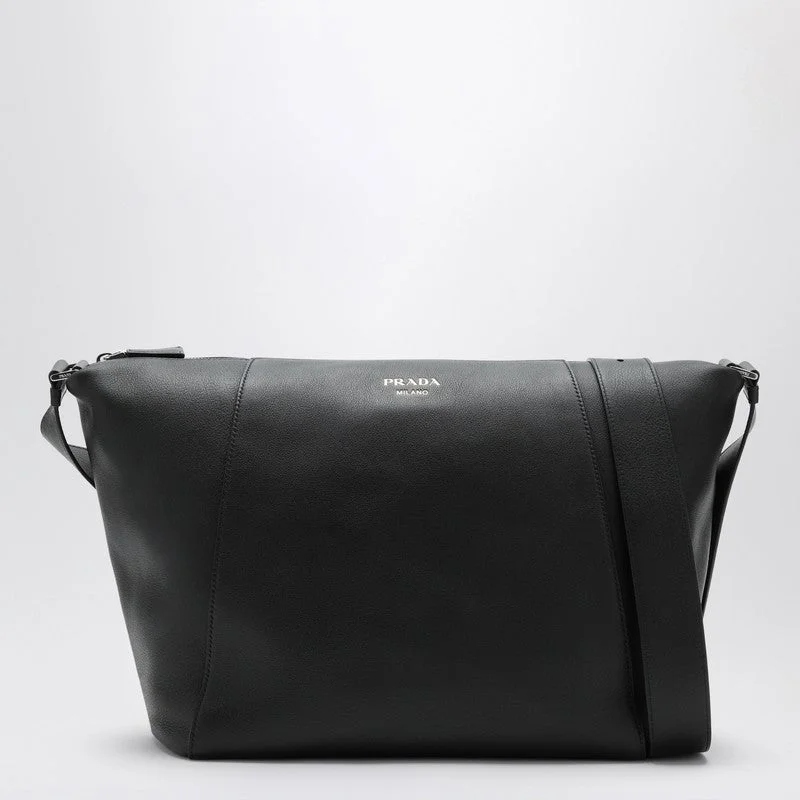 Prada Black Leather Shoulder Bag Men