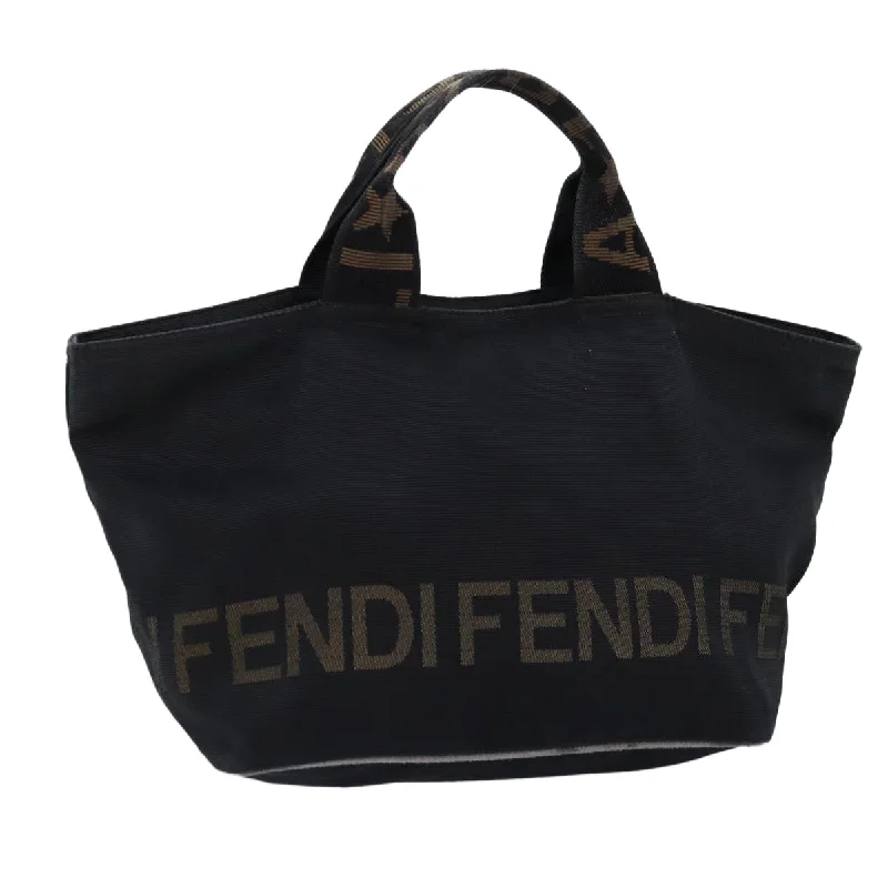 FENDI Hand Bag Canvas Black  yb555