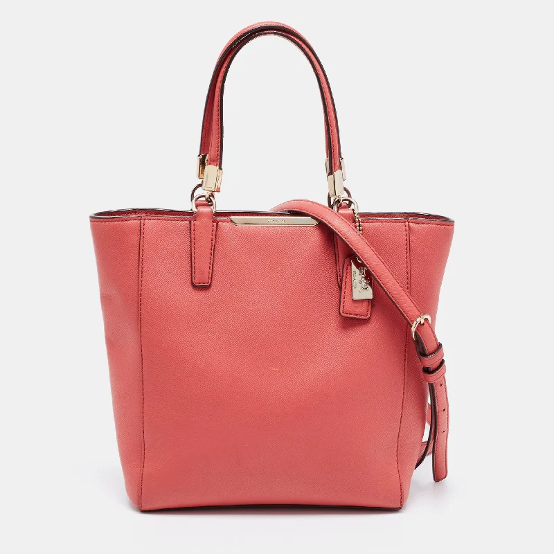 Red Leather Zip Tote