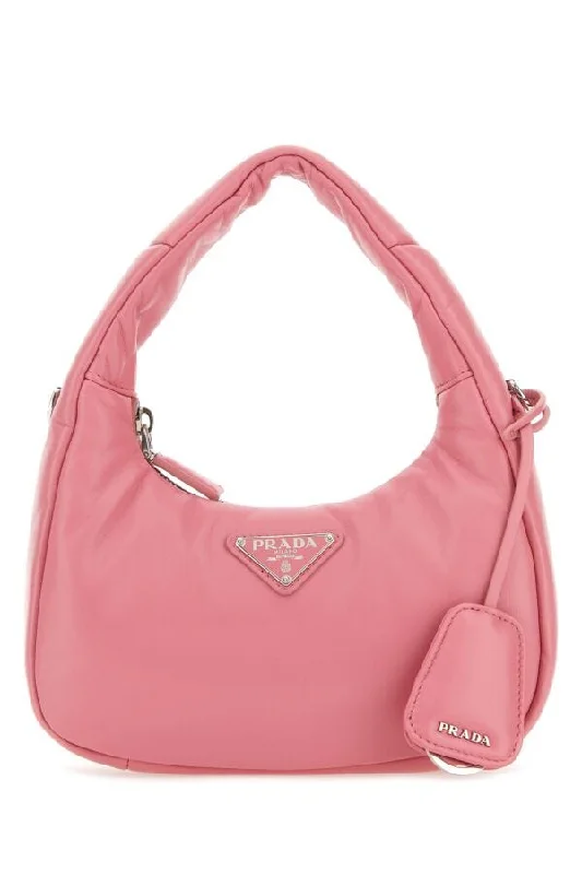 Prada Women Pink Nappa Leather Mini Prada Soft Handbag