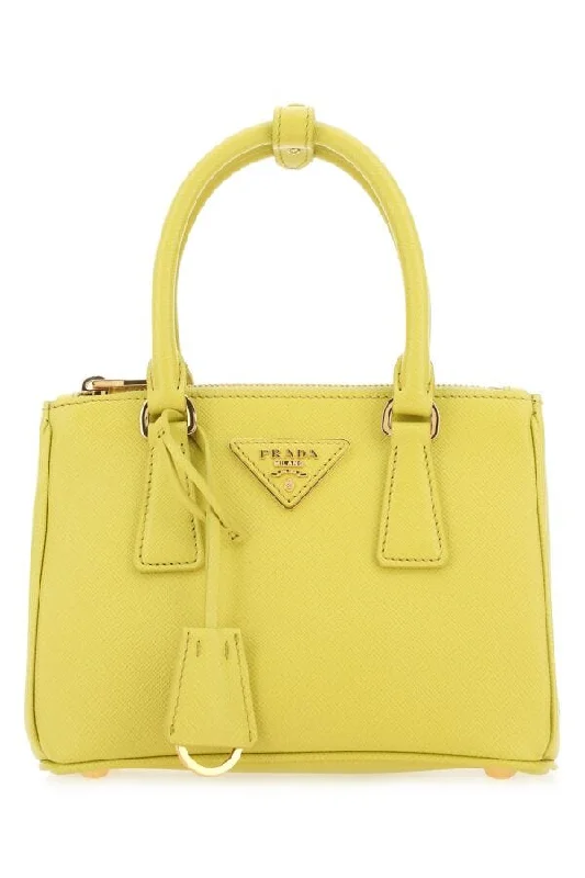 Prada Women Yellow Leather Handbag