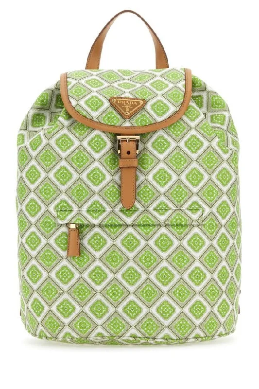 Prada Women Printed Re-Nylon Backpack