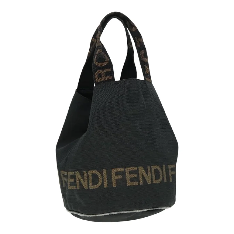 FENDI Hand Bag Canvas Black  ep5990