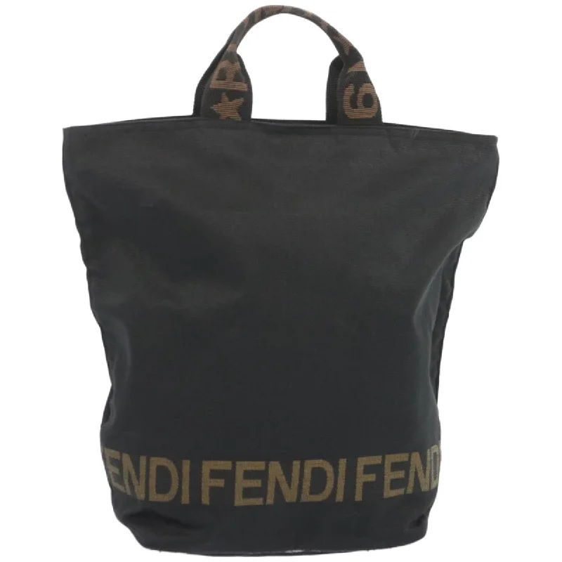 FENDI Hand Bag Canvas Black  bs12314