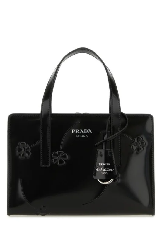 Prada Women Black Leather Re-Edition 1995 Handbag