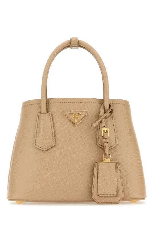 Prada Women Sand Leather Handbag