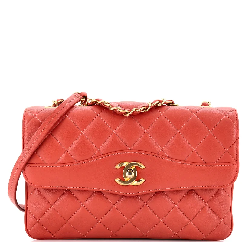 Two Tone Flap Bag Quilted Lambskin Small