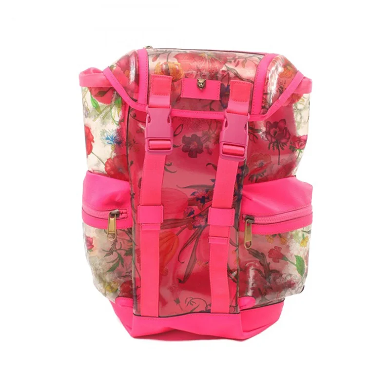 Pink Gucci PVC Flora Techpack Backpack