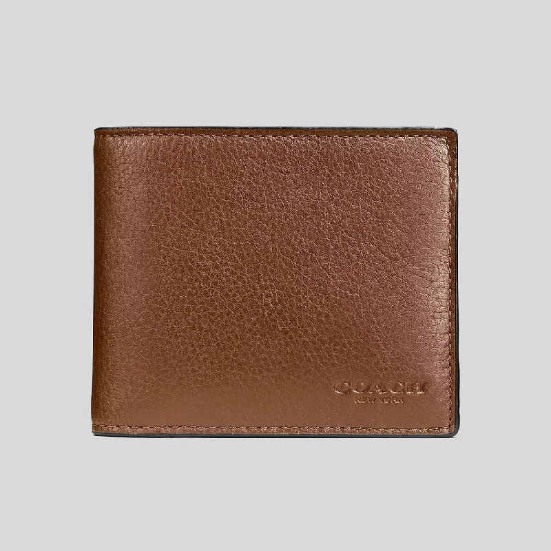 COACH Men's 3 In 1 Wallet In Smooth Calf Leather Dark Saddle CR911