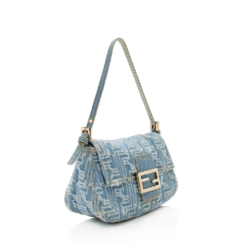 Fendi Denim Mini Baguette Shoulder Bag (SHF-19915)