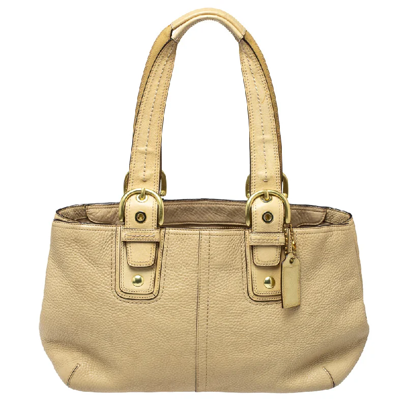 Cream Leather Soho Tote