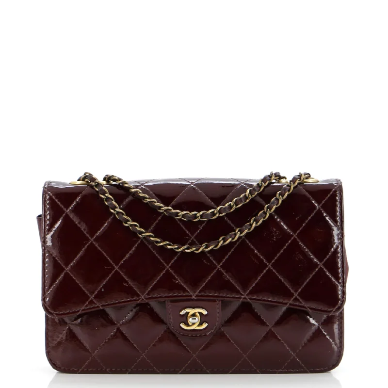 CC Eyelet Wallet on Chain Quilted Patent