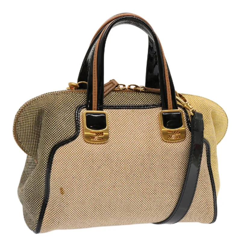 FENDI Hand Bag Canvas 2way Beige  70343