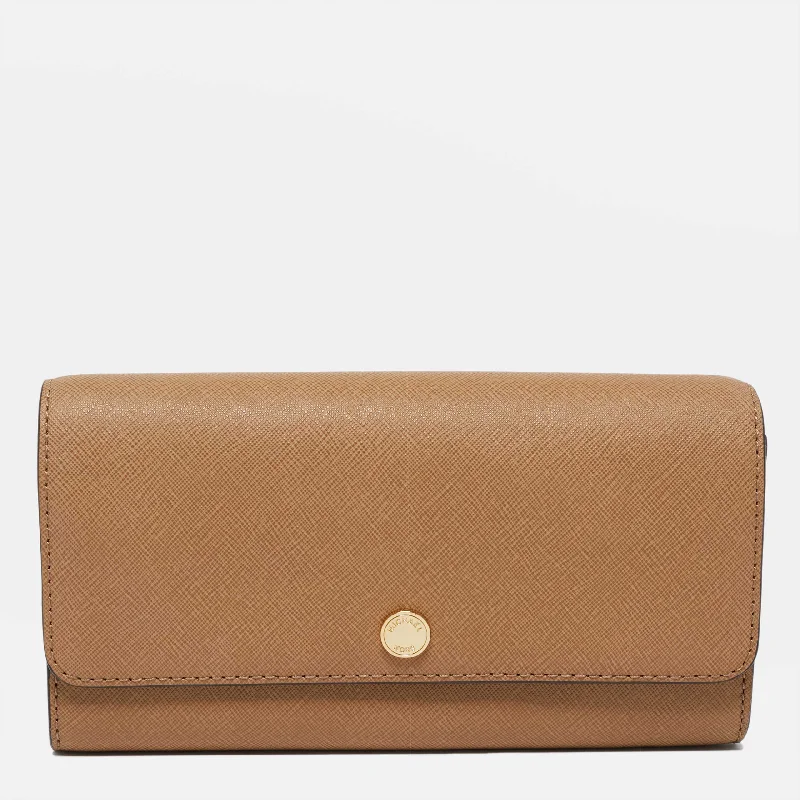 Beige Saffiano Leather Wallet