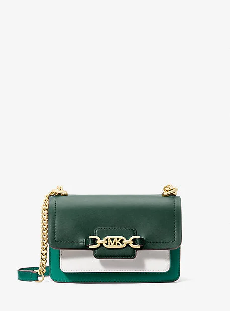 MK Heather Extra-Small Color-Block Leather Crossbody Bag - Green - Michael Kors