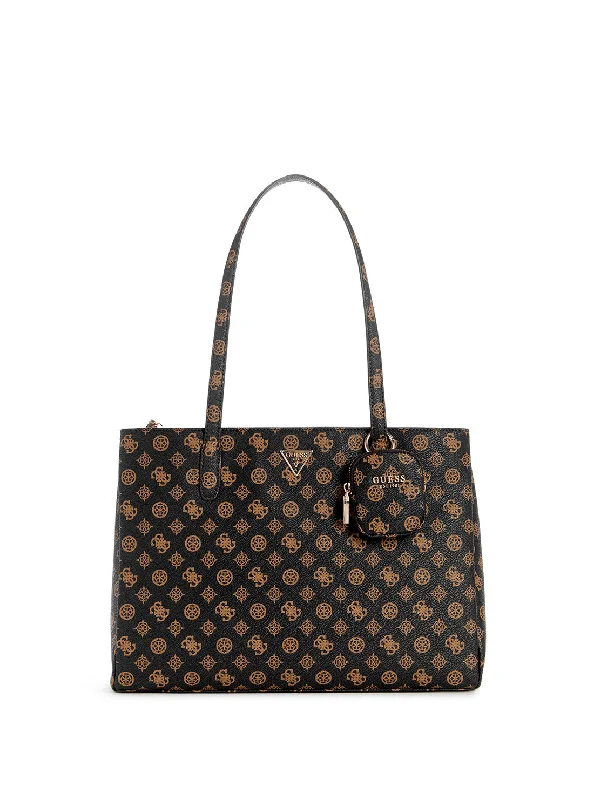 Brown Logo Power Play Tote Bag