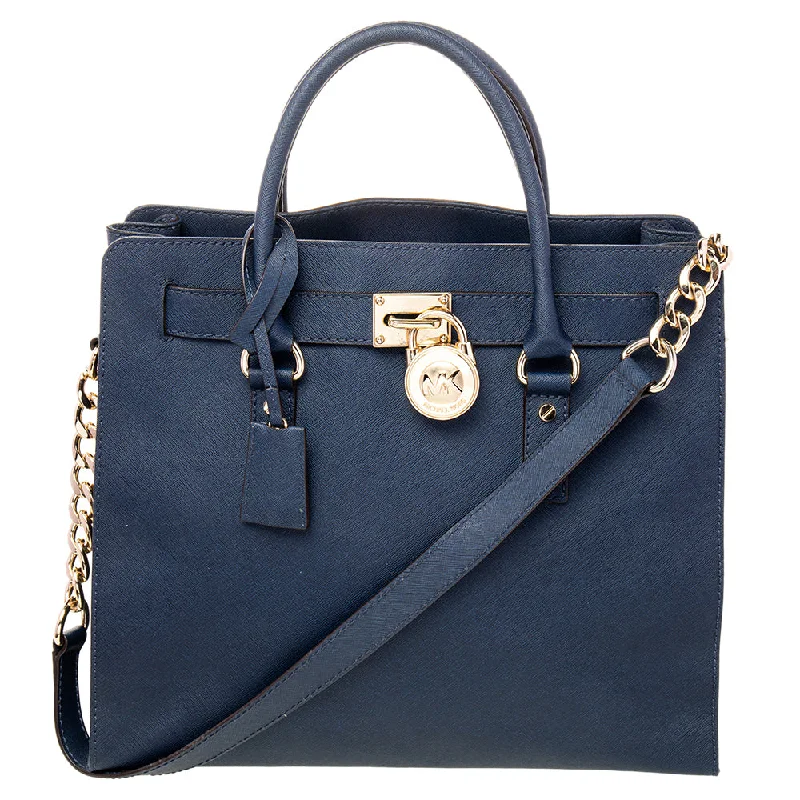 Blue Leather Hamilton Tote