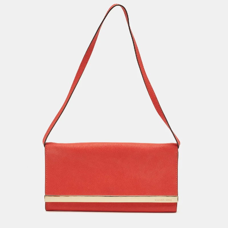 Red Leather Tilda Clutch Bag