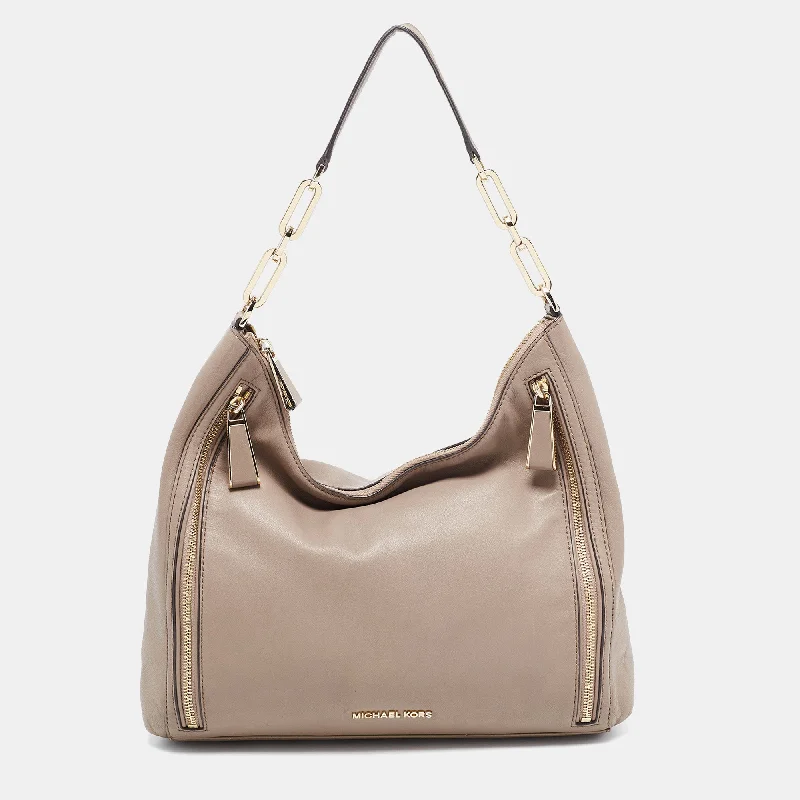 Beige Leather Matilda Shoulder Bag