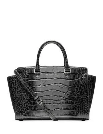 Michael Michael Kors Large Croc Embossed Selma Satchel