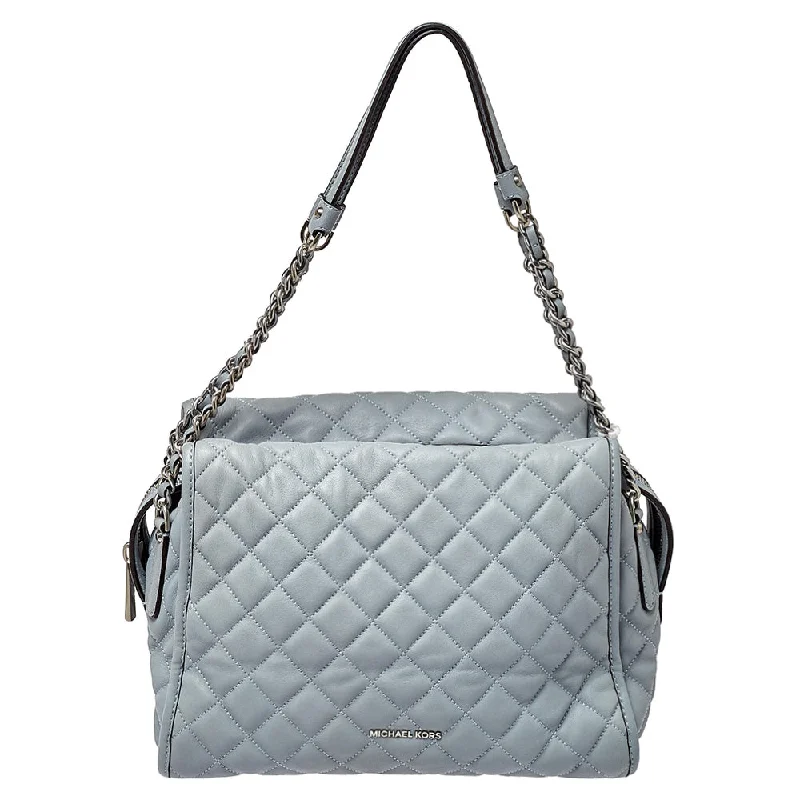 Blue Quilted Leather XL Rachel Satchel