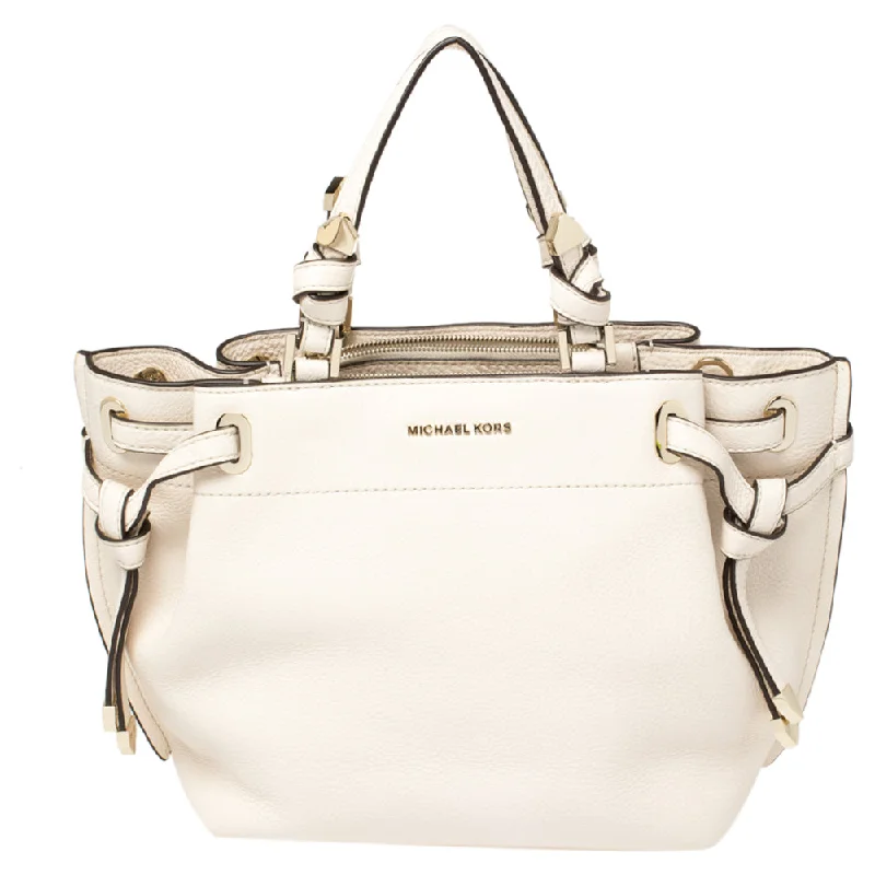 Cream Leather Greta Shoulder Bag