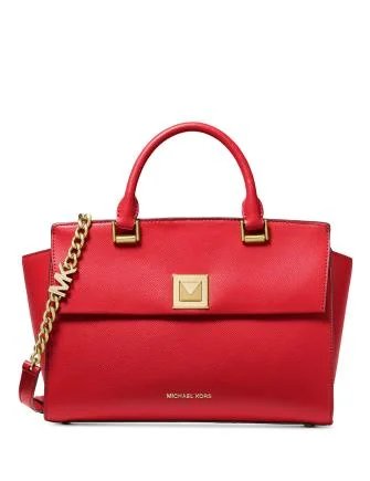 Michael Michael Kors Sylvia Crossgrain Leather Top Zip Satchel