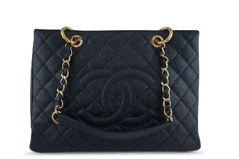 Chanel Black Caviar Classic Grand Shopper Tote GST Shopping Bag GHW