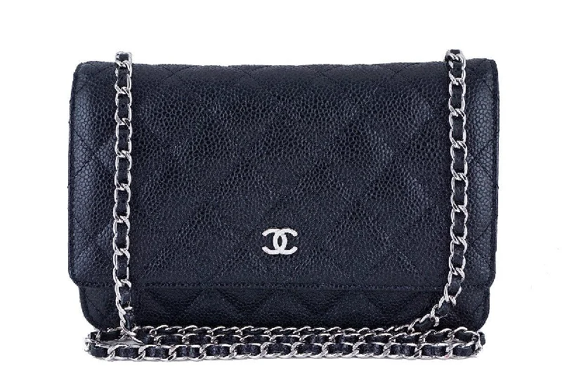 Chanel Black Classic Quilted WOC Wallet on Chain Flap Bag