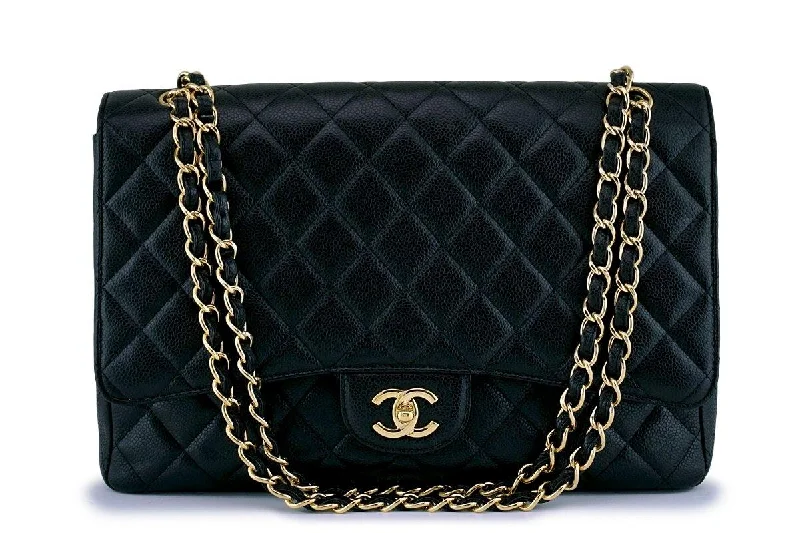 Chanel Black Caviar Maxi Quilted Classic "Jumbo XL" Flap Bag GHW