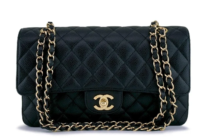 Chanel Black Caviar Medium Classic Double Flap Bag 24k GHW