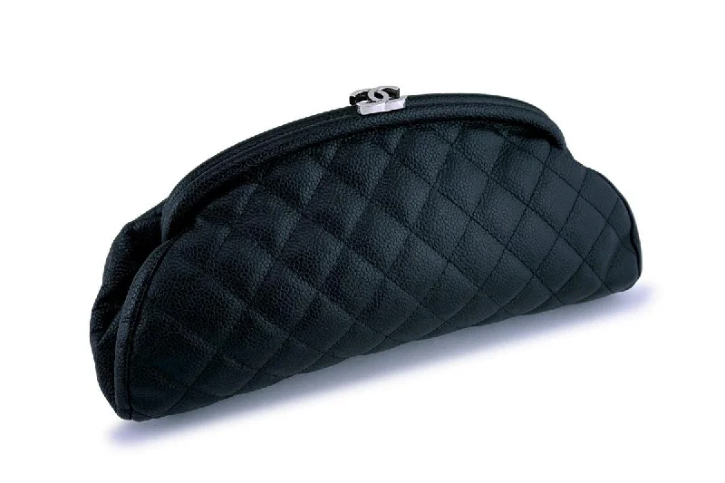 Chanel Black Caviar Timeless Quilted Clutch Bag SHW