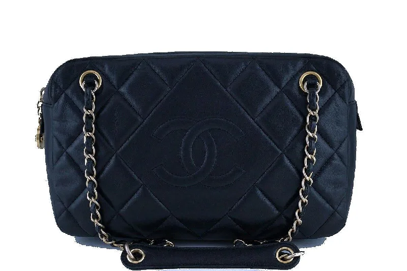 Chanel Black Classic Quilted Camera Case Bag