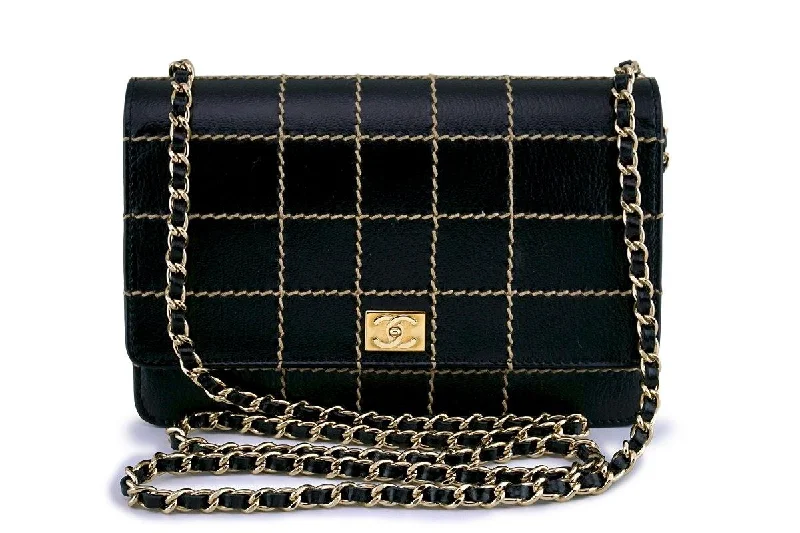 Chanel Black Contrast Stitch Classic WOC Wallet on Chain WOC Bag