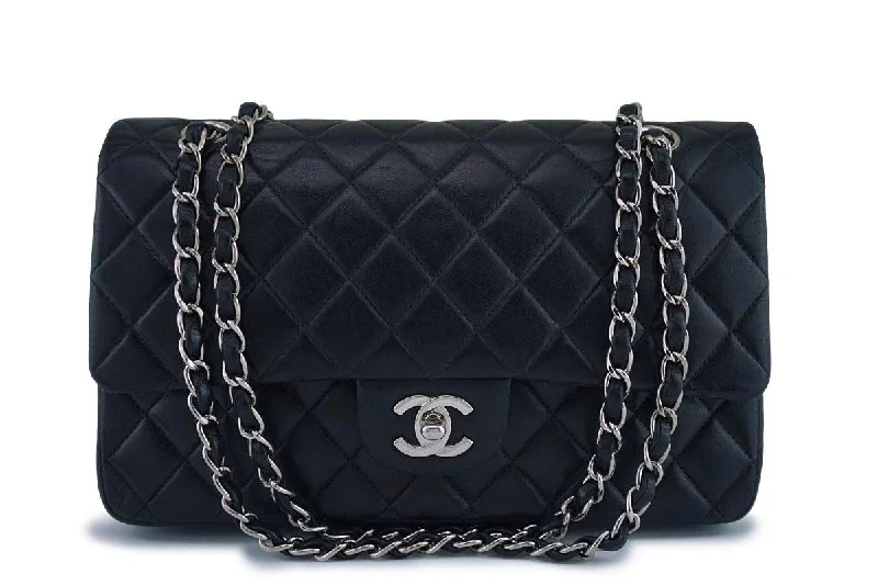 Chanel Black Lambskin Medium Classic 2.55 Double Flap Bag SHW