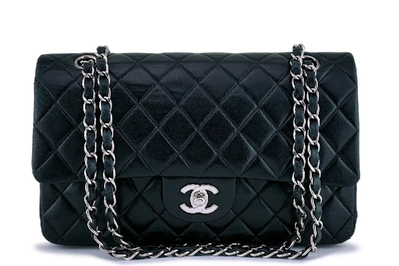 Chanel Black Lambskin Medium Classic Double Flap Bag SHW