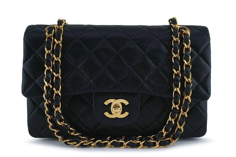 Chanel Black Lambskin Small Classic 2.55 Double Flap Bag