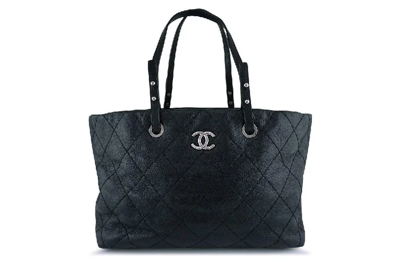 Chanel Black On the Road Large Quilted Classic Tote Bag