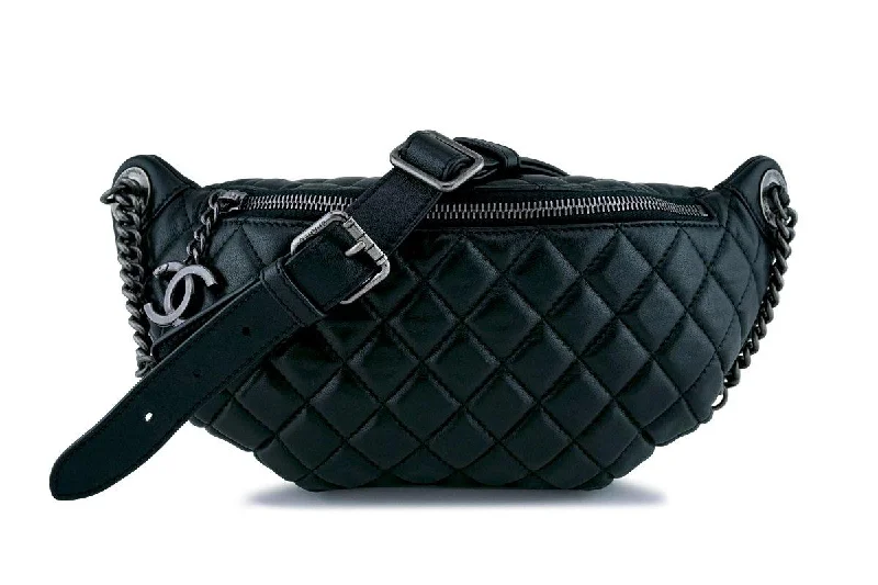 Chanel Black Quilted Classic Fanny Pack Bag RHW