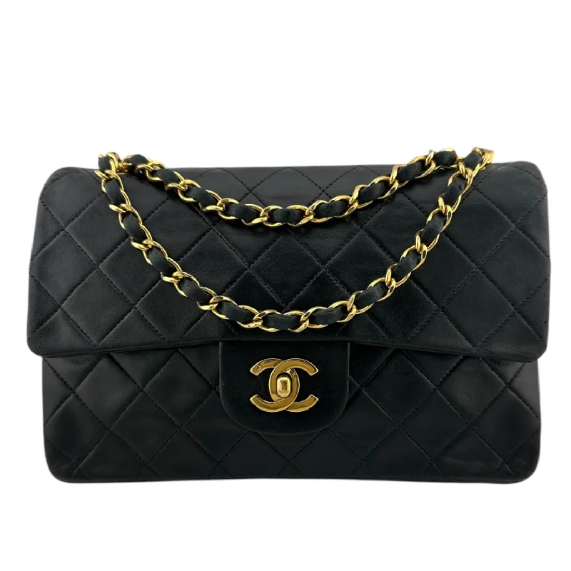 CHANEL Black Quilted Lambskin Small Classic Double Flap Bag