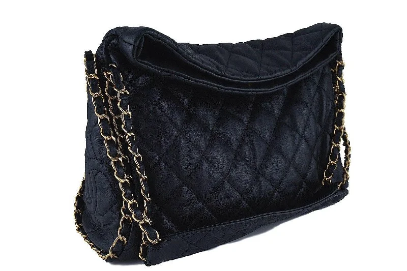 Chanel Black Quilted Ultimate Soft Chain Around Hobo Tote Bag