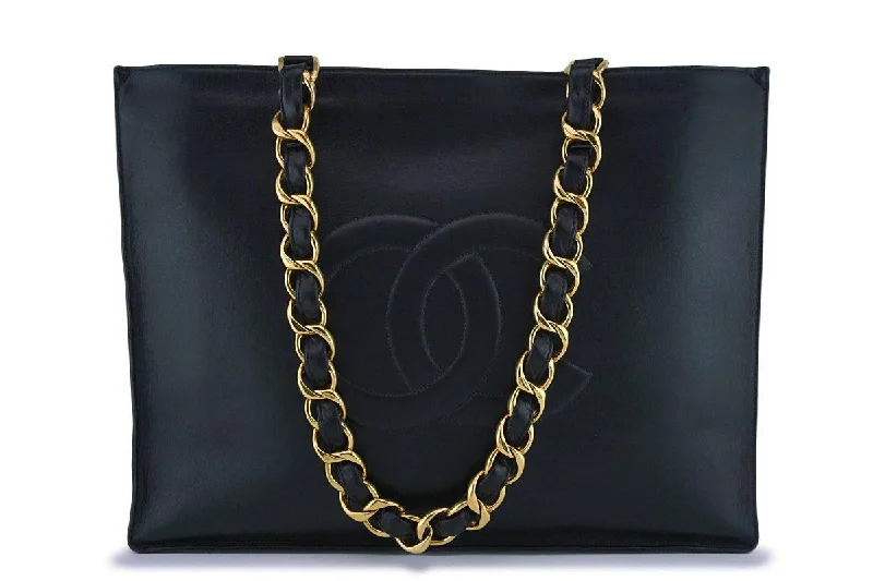 Chanel Black Vintage Grand Chunky Chain GST Shopper Tote Bag