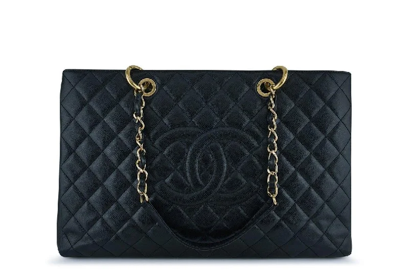 Chanel Black XL Large Classic Grand Shopper Tote GST Bag