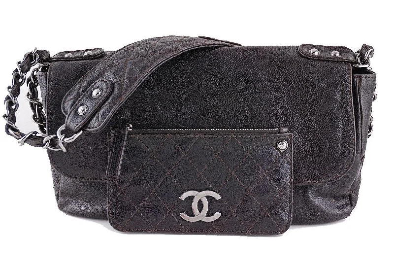 Chanel Brown Caviar Pocket in the City Classic Flap Bag