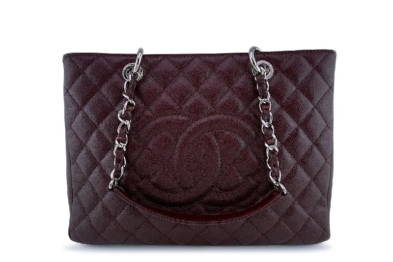 Chanel Burgundy Caviar Classic Grand Shopper Tote GST Shopping Bag