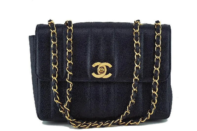 Chanel Black Caviar Vintage Mademoiselle Classic Tall Flap Bag Bag